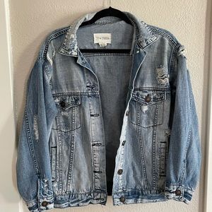Denim distressed jacket